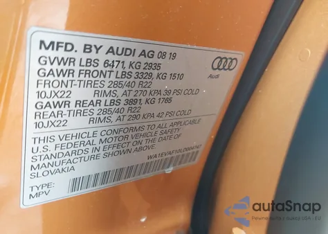 2020 Audi Q8 Premium Plus 55 Tfsi Quattro Tiptronic from USA, damaged, VIN WA1EVAF10LD004747